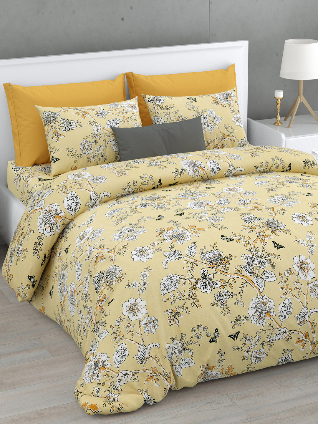 Autumn Garden 160 TC Cotton Bedsheet Set