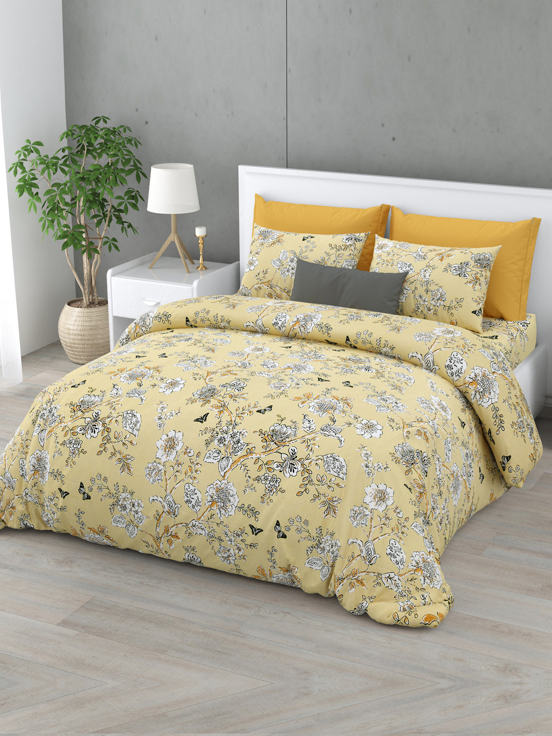 Autumn Garden 160 TC Cotton Bedsheet Set