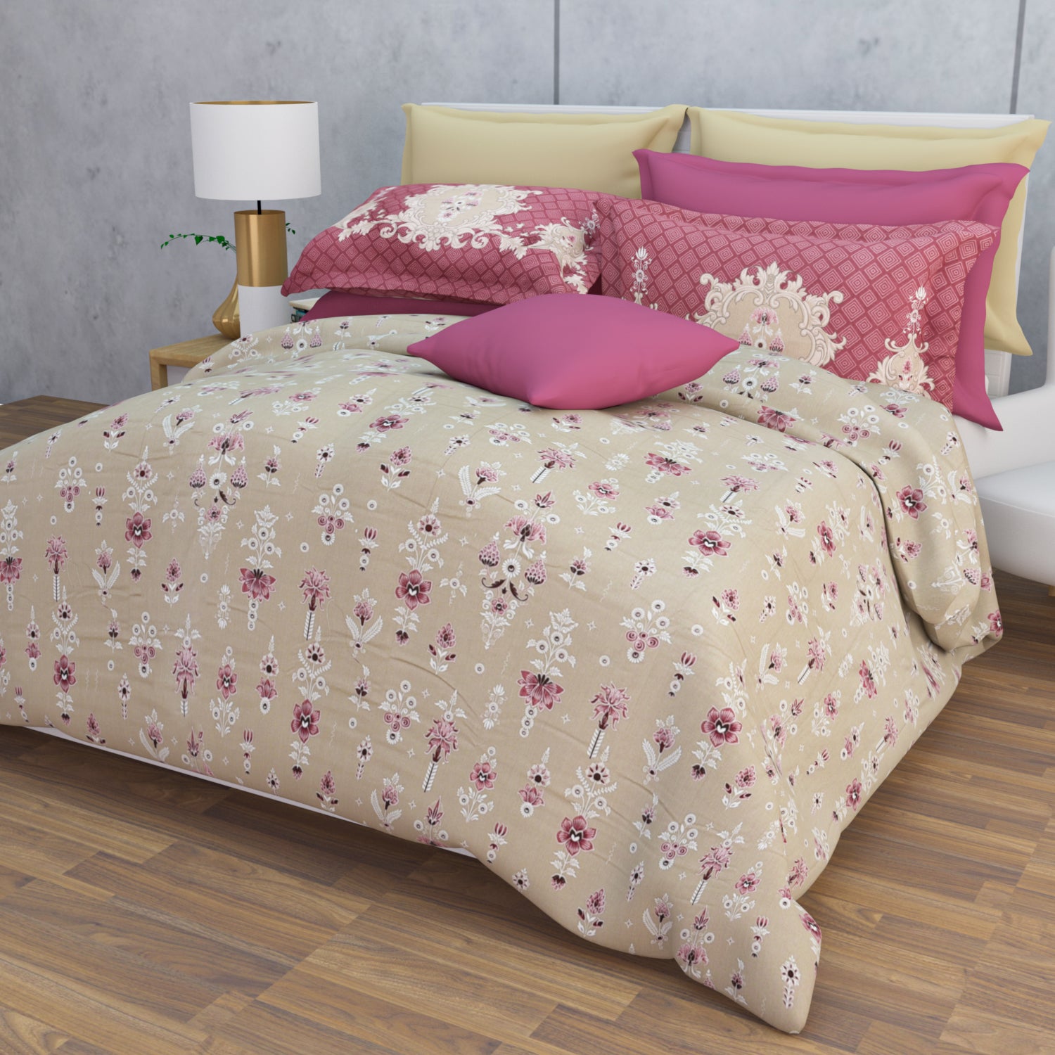 Ashbury 210 TC Cotton Bedsheet Set - Brown
