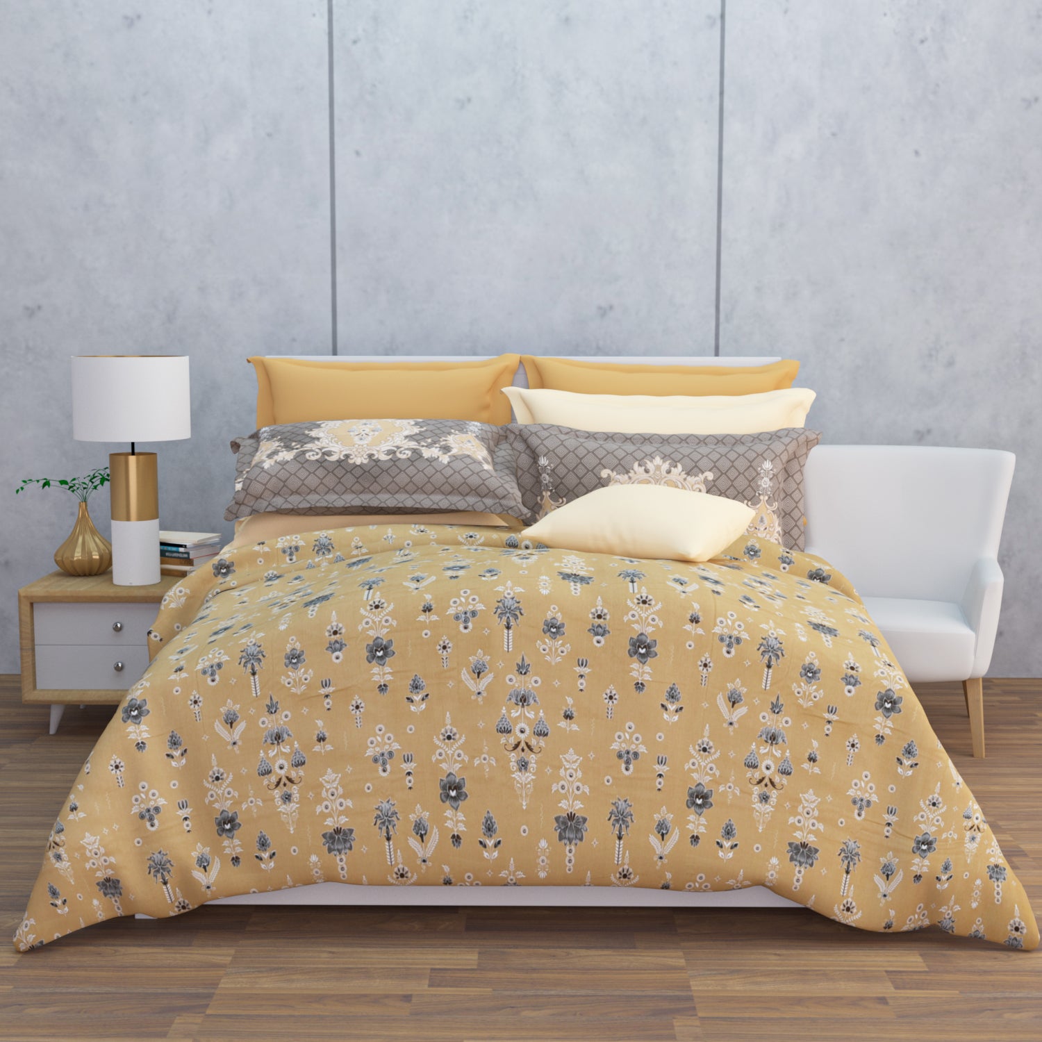 Ashbury 210 TC Cotton Bedsheet Set - Tan