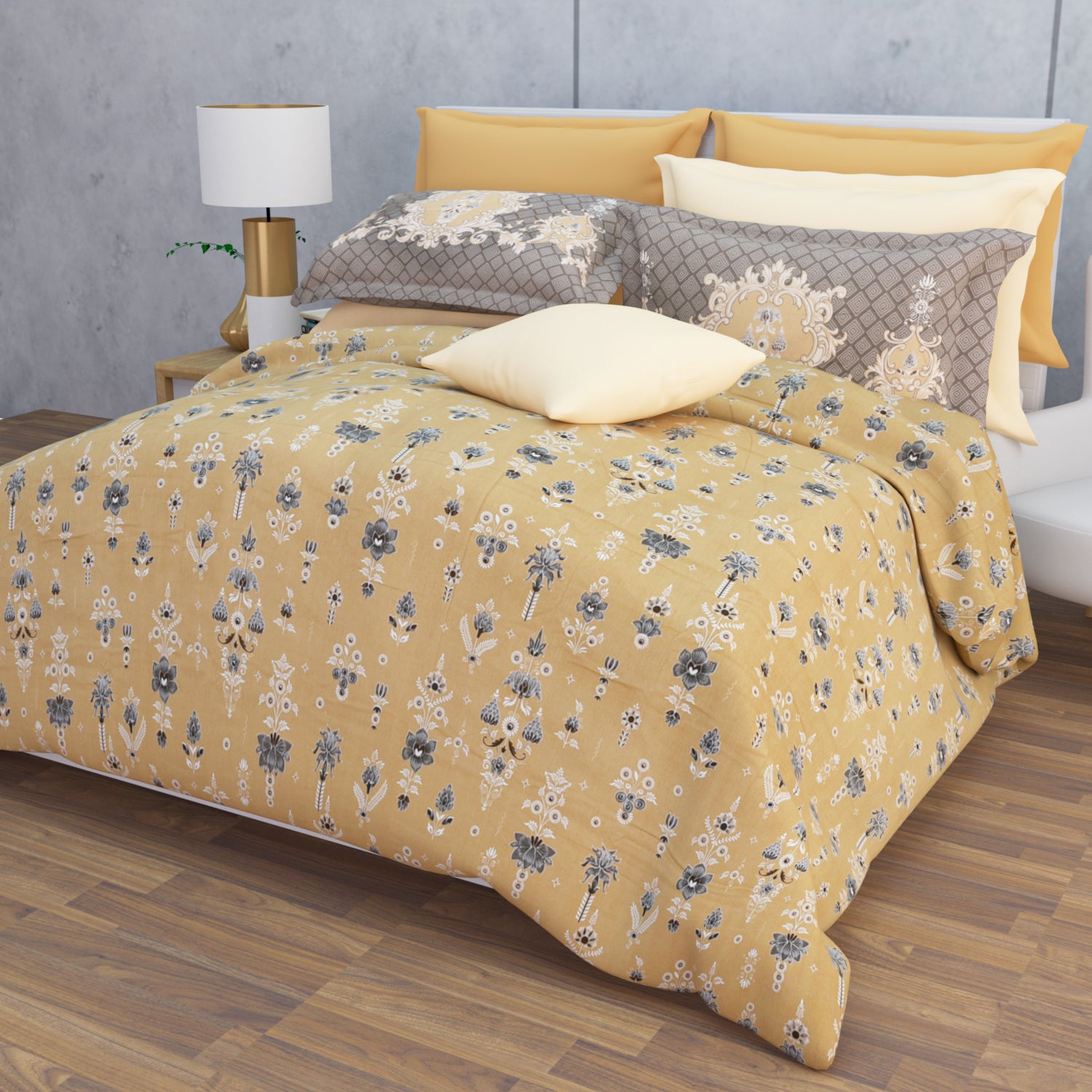 Ashbury 210 TC Cotton Bedsheet Set - Tan