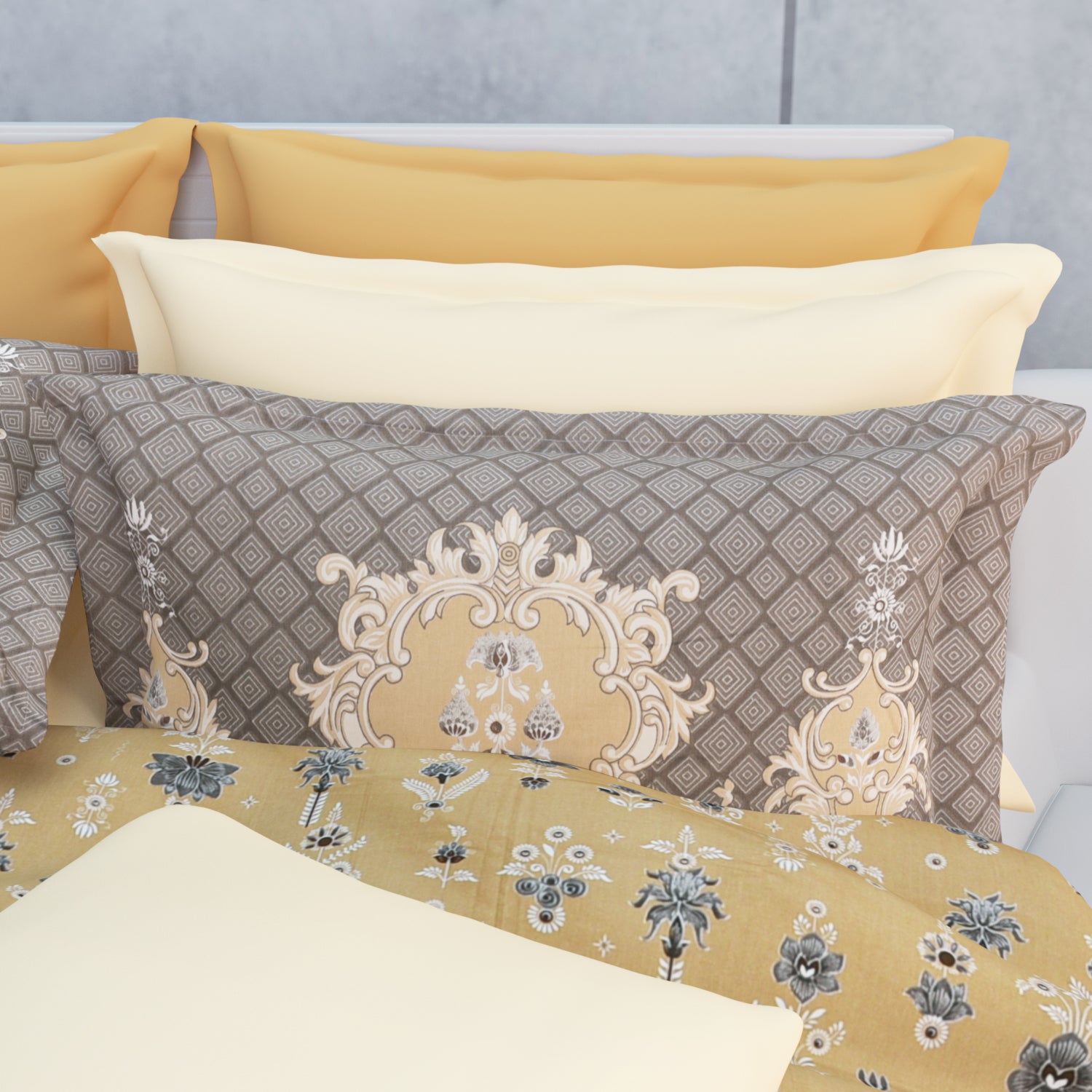 Ashbury 210 TC Cotton Bedsheet Set - Tan