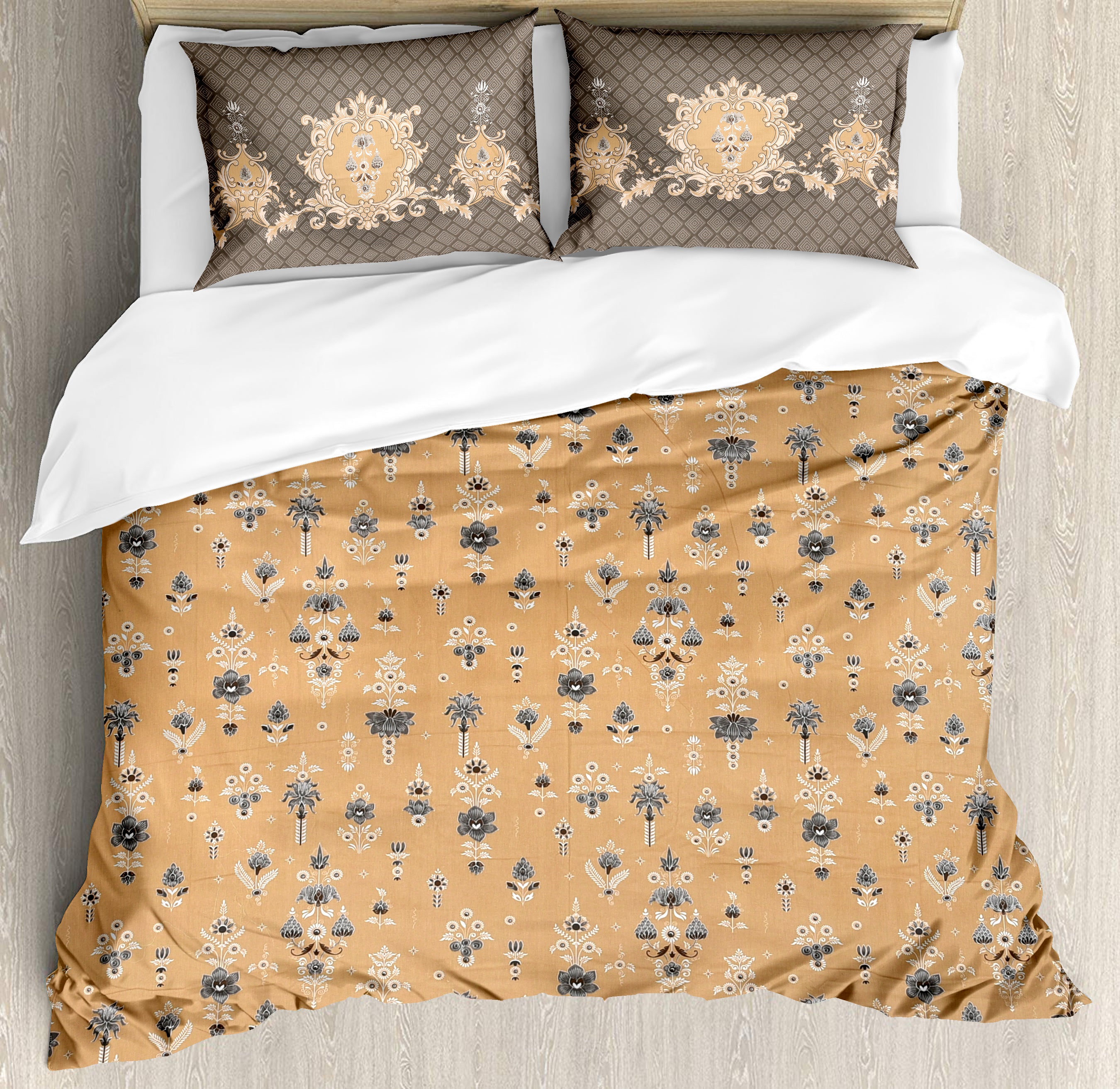 Ashbury 210 TC Cotton Bedsheet Set - Tan