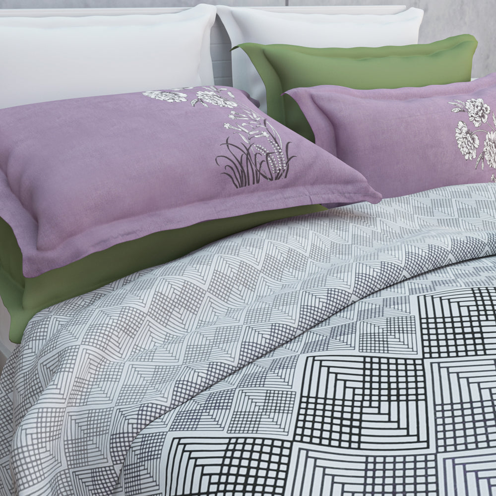 Mirae 210 TC Cotton Bedsheet Set - Grey