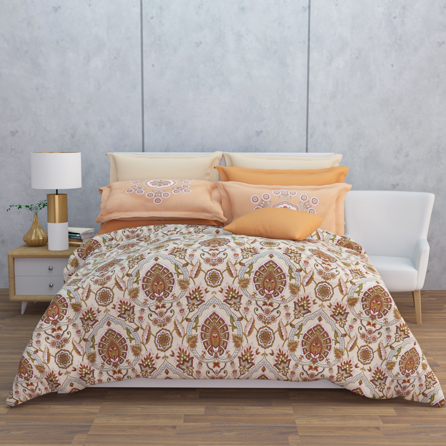 Selira 210 TC Cotton Bedsheet Set - Multi Color