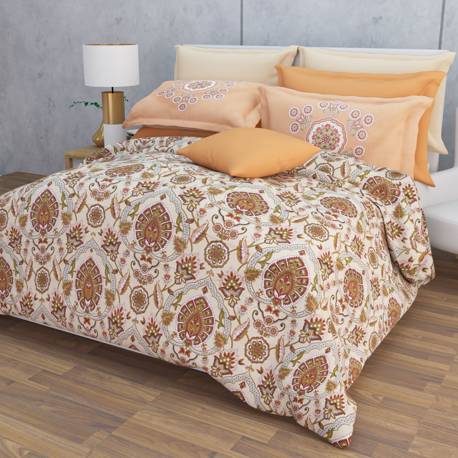 Selira 210 TC Cotton Bedsheet Set - Multi Color