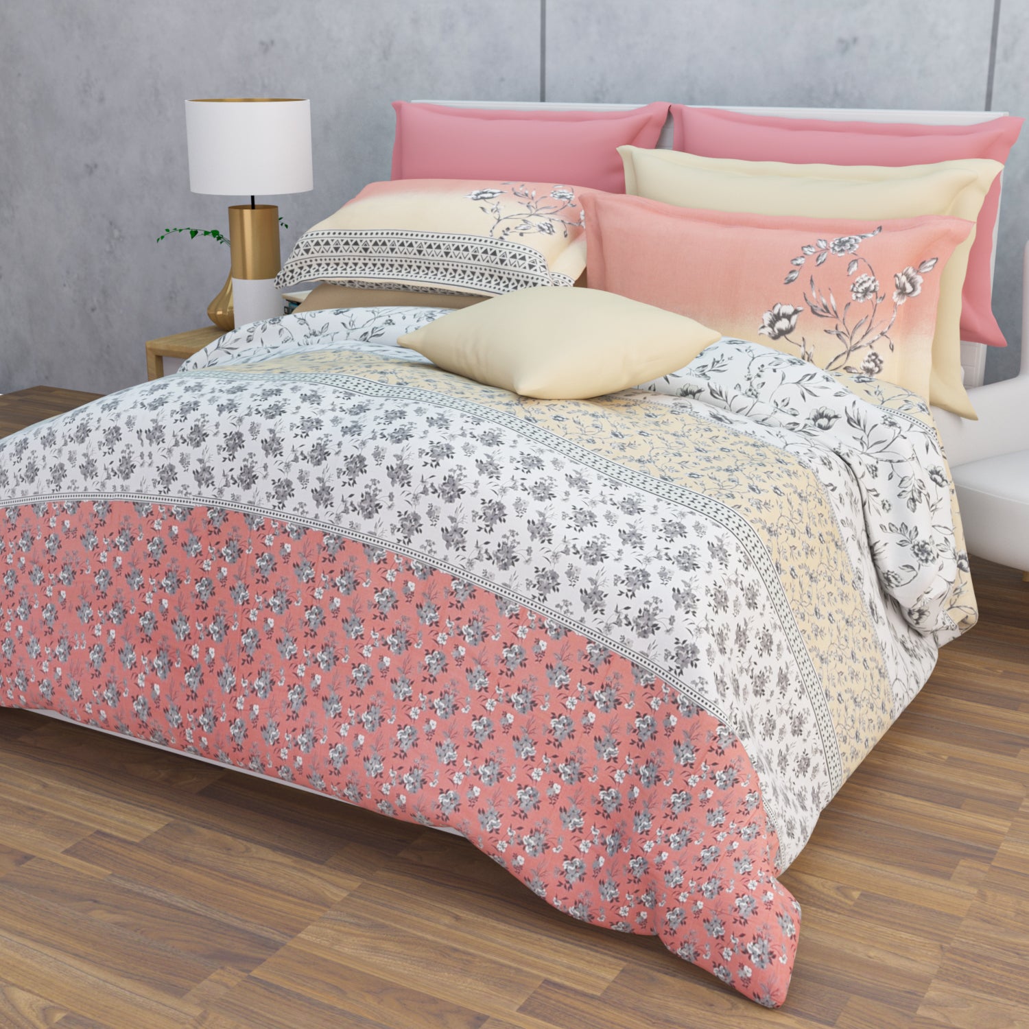 Heather 210 TC Cotton Bedsheet Set - White