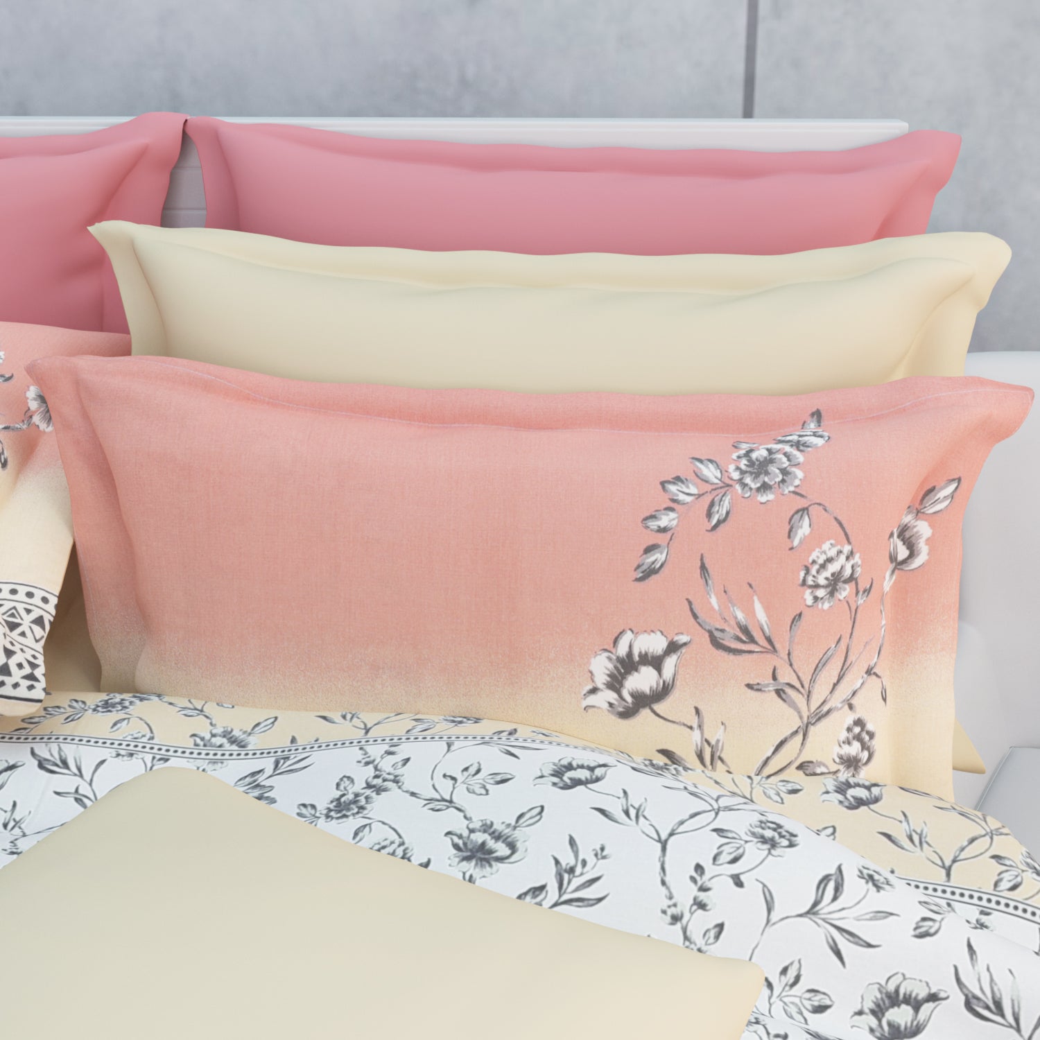 Heather 210 TC Cotton Bedsheet Set - White