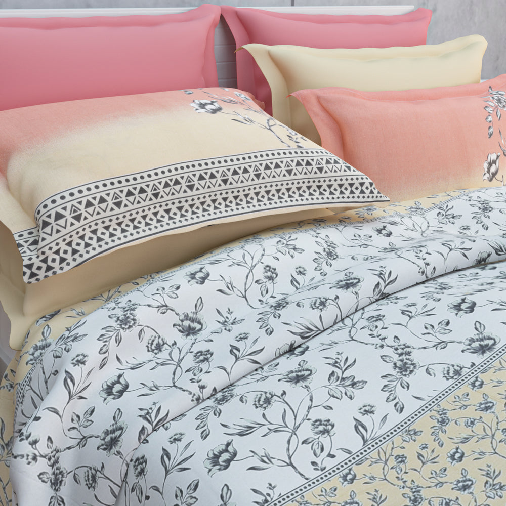 Heather 210 TC Cotton Bedsheet Set - White