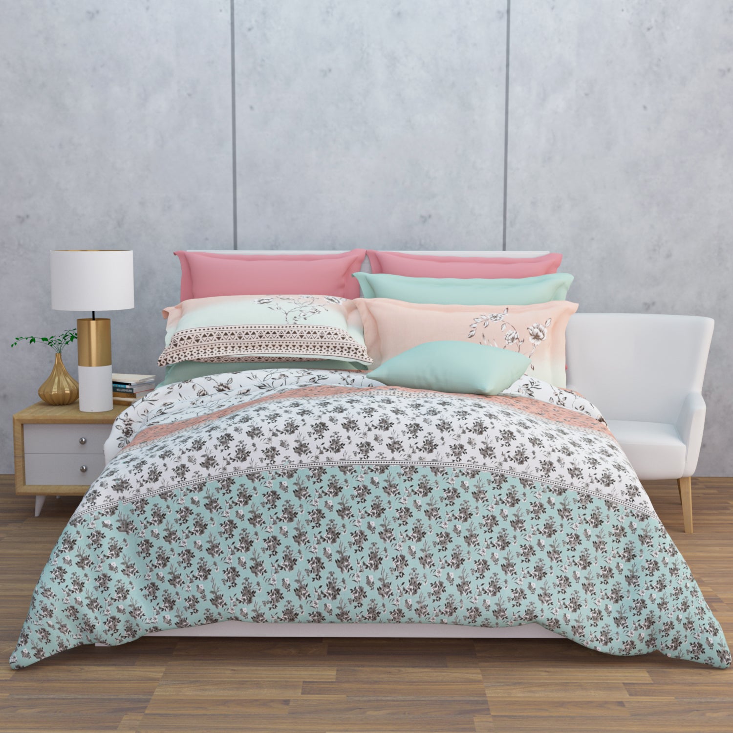 Heather 210 TC Cotton Bedsheet Set - Peach