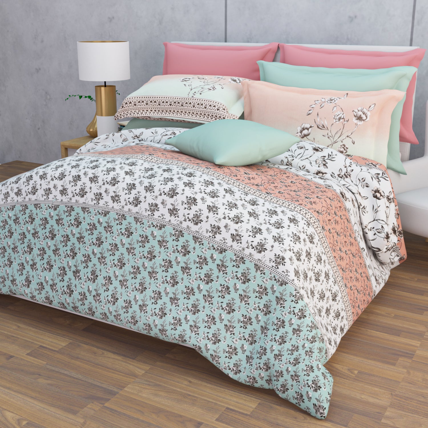 Heather 210 TC Cotton Bedsheet Set - Peach
