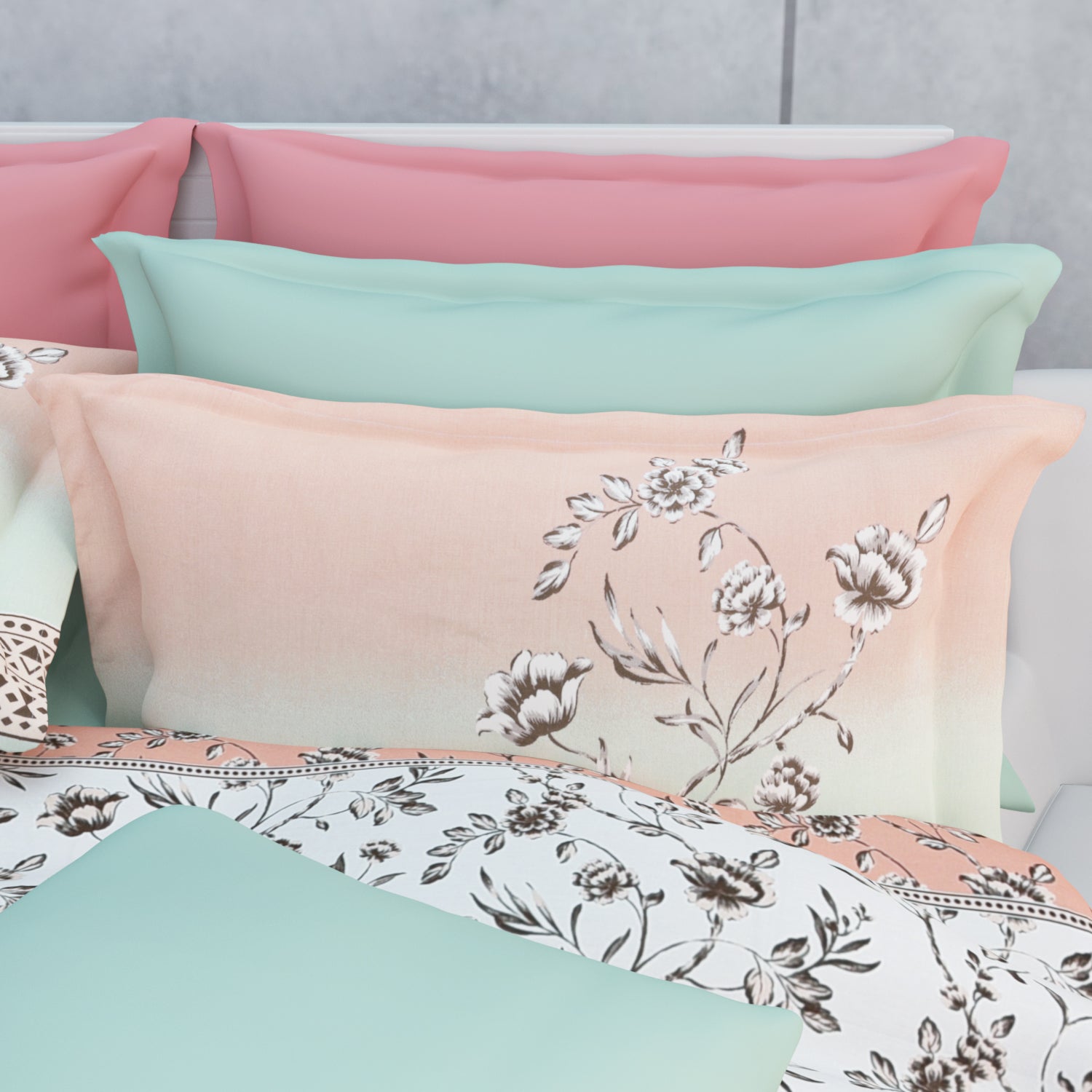 Heather 210 TC Cotton Bedsheet Set - Peach