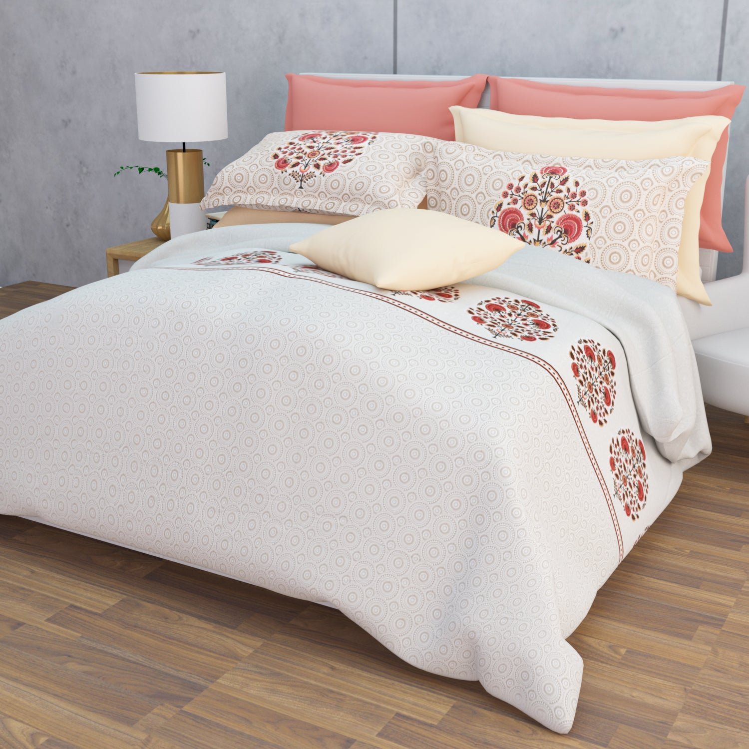 Omera 210 TC Cotton Bedsheet Set - Cream