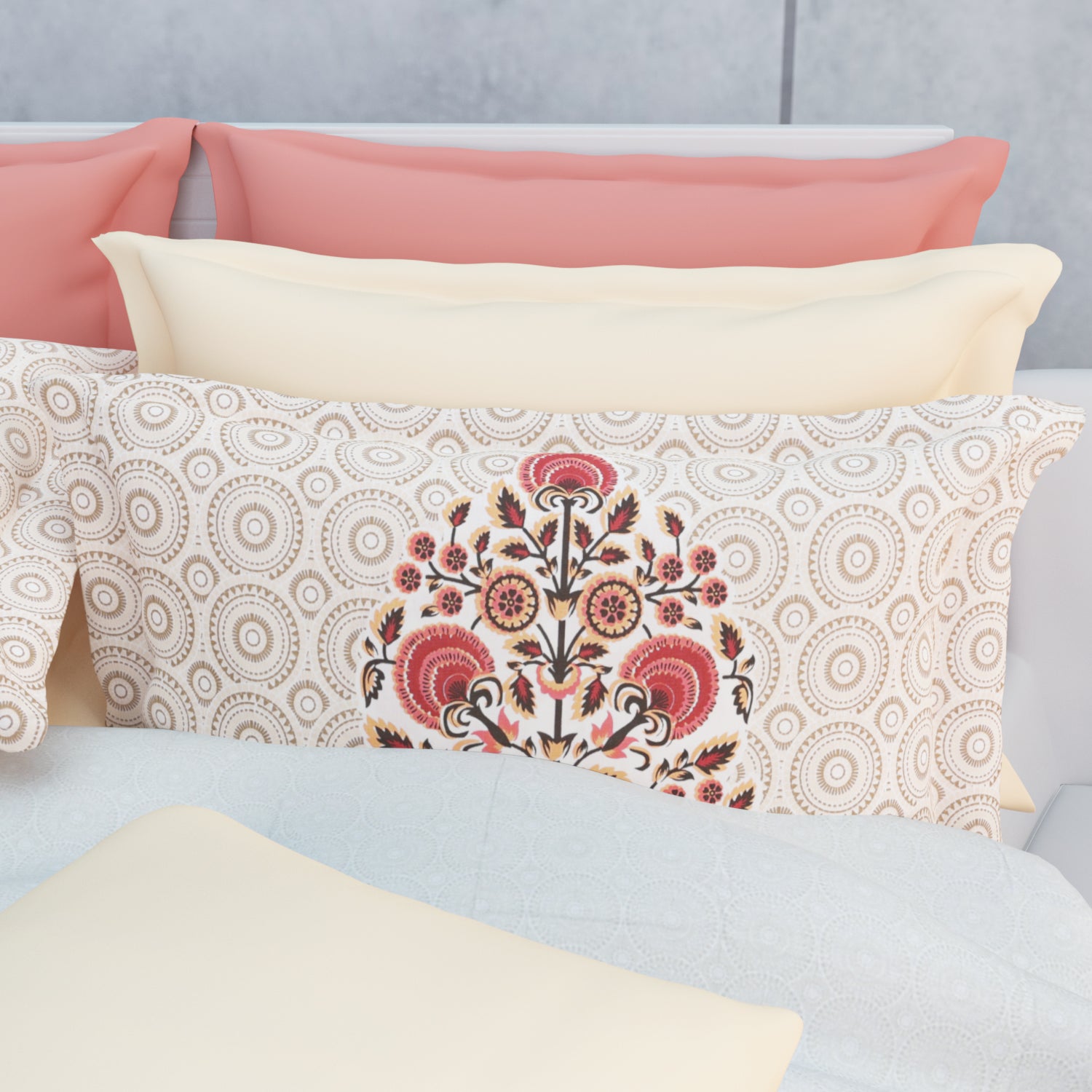 Omera 210 TC Cotton Bedsheet Set - Cream