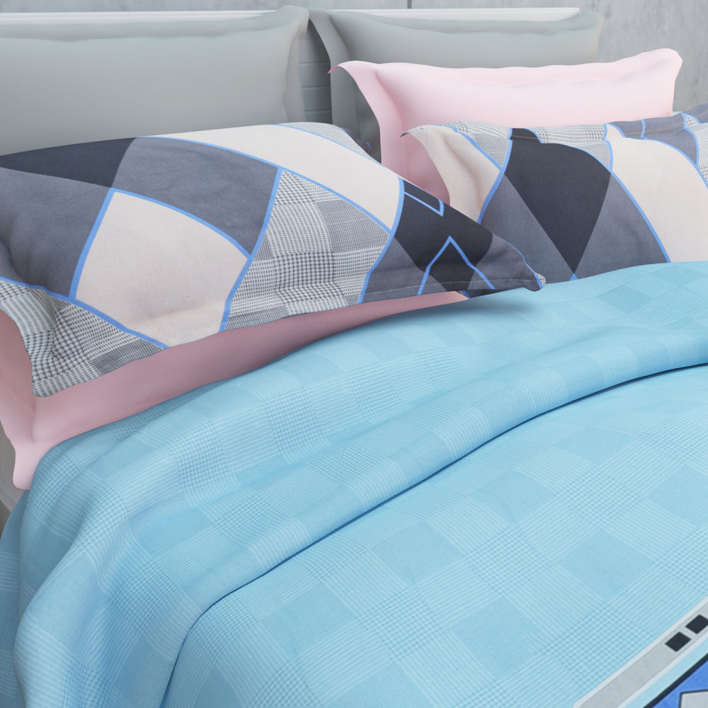 Nuvio 210 TC Cotton Bedsheet Set - Blue