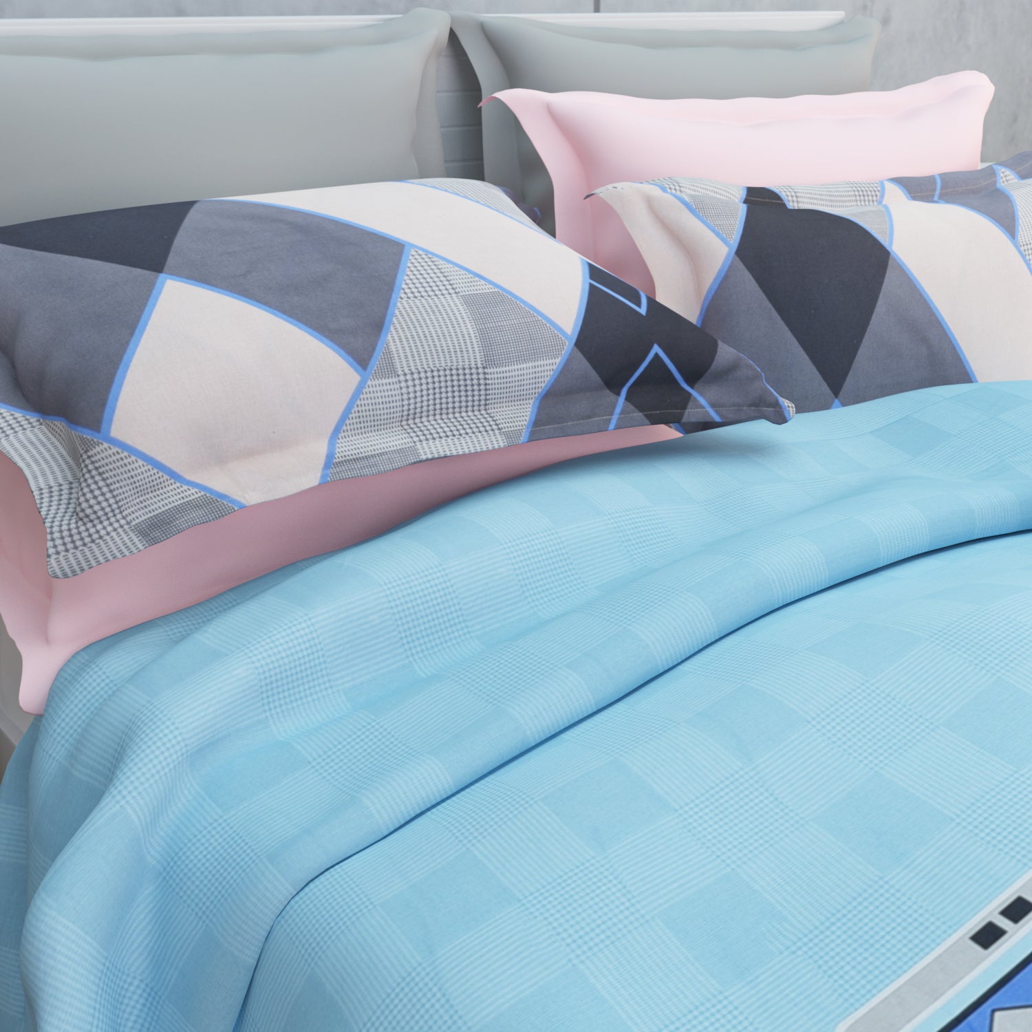Nuvio 210 TC Cotton Bedsheet Set - Blue