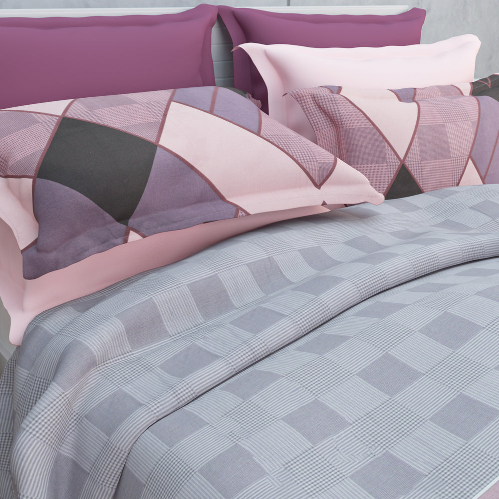 Nuvio 210 TC Cotton Bedsheet Set - Grey