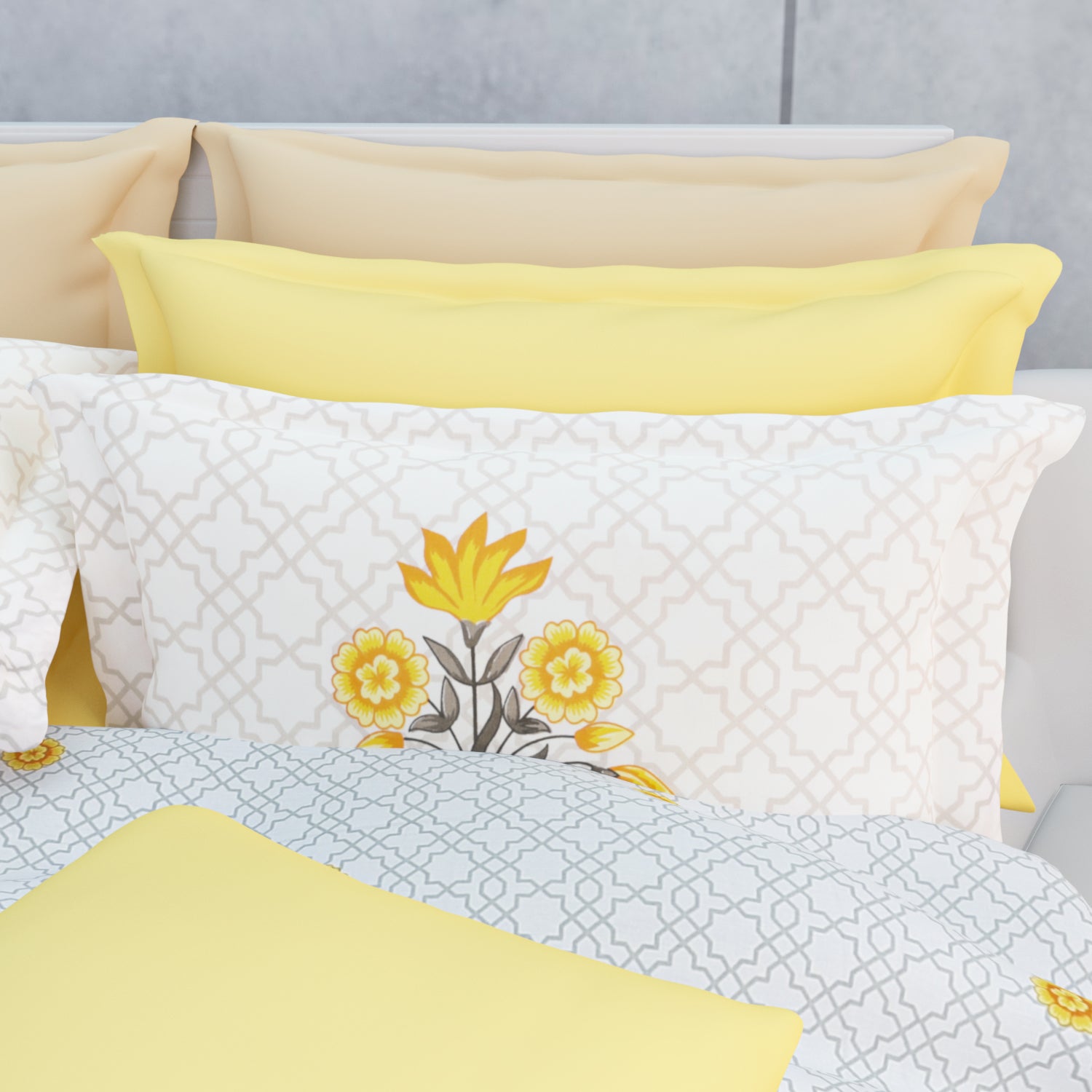Celandra 210 TC Cotton Bedsheet Set - Ivory