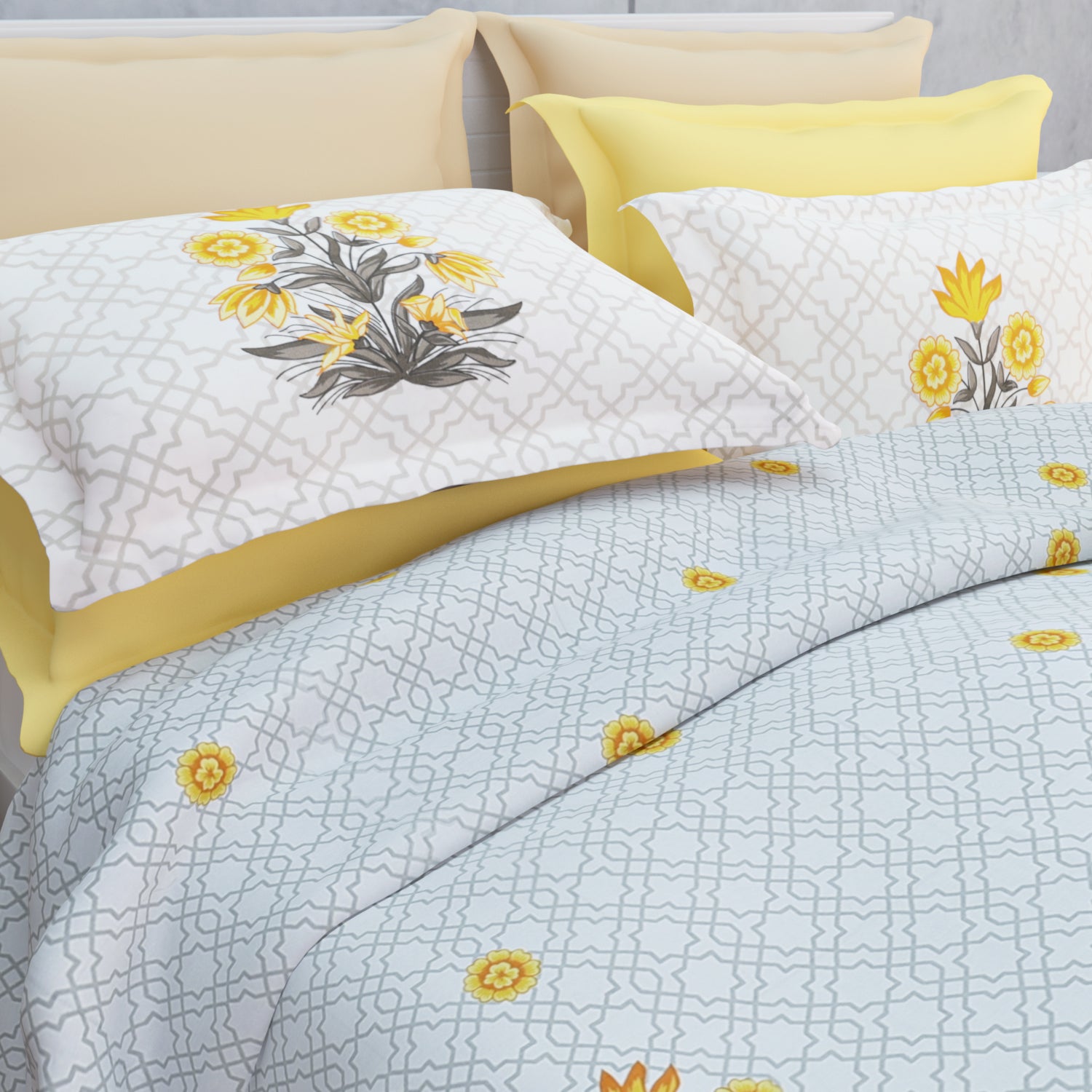 Celandra 210 TC Cotton Bedsheet Set - Ivory