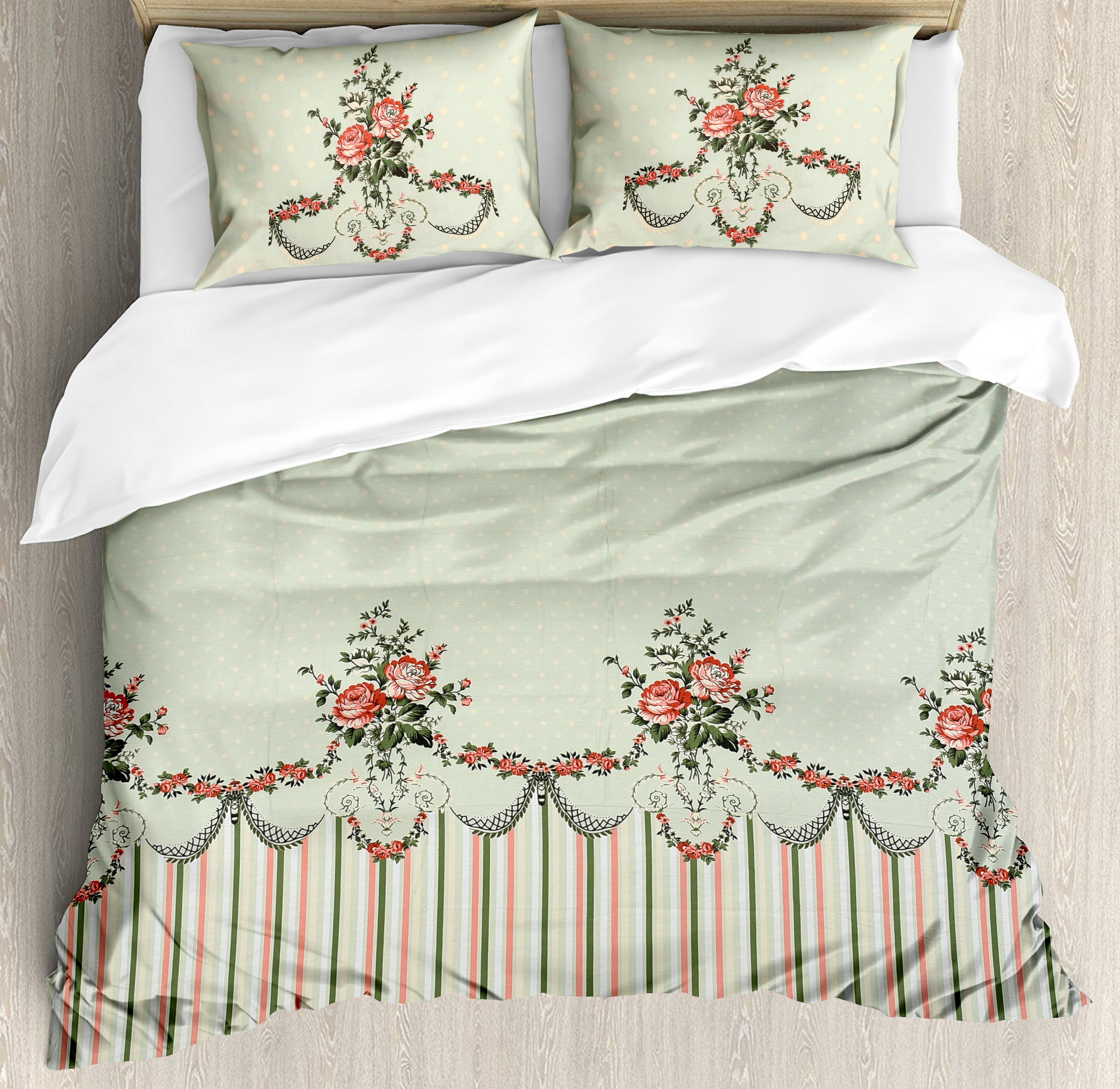 Kenslow 210 TC Cotton Bedsheet Set - Green