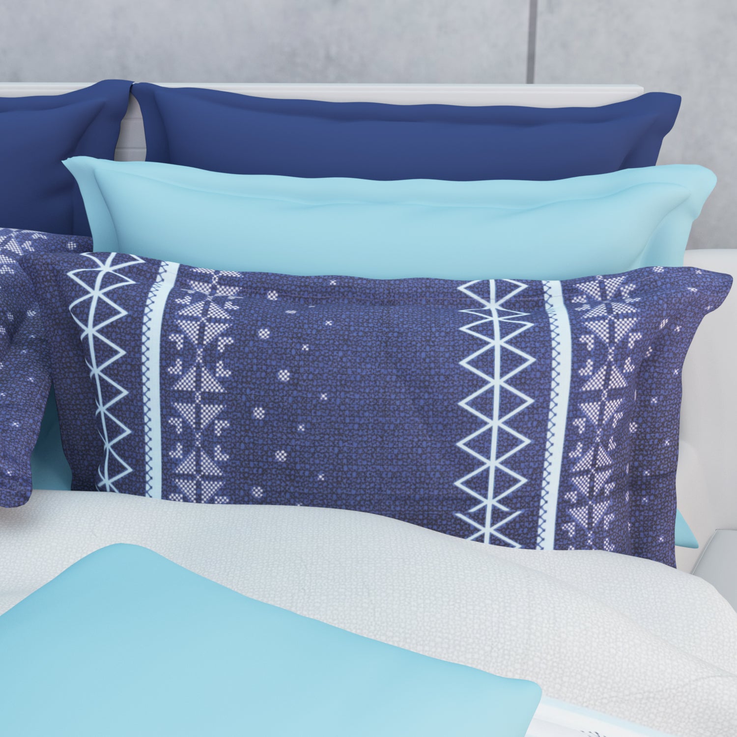 Tessaro 210 TC Cotton Bedsheet Set - Blue