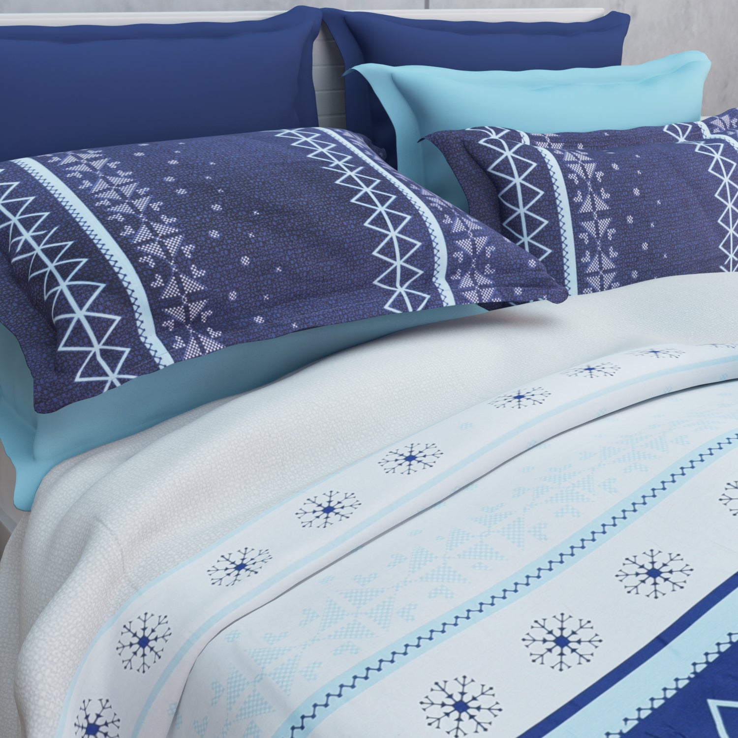 Tessaro 210 TC Cotton Bedsheet Set - Blue