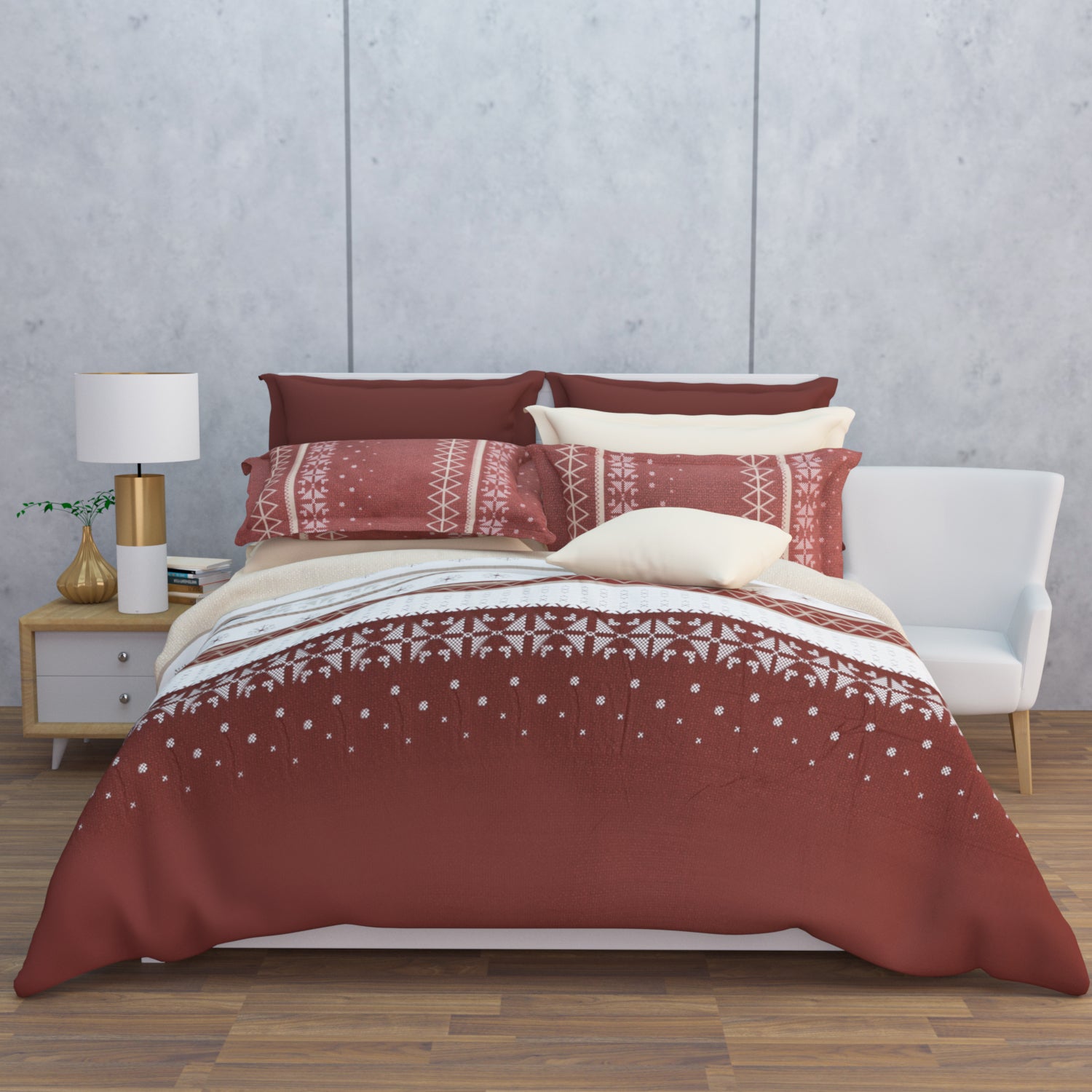 Tessaro 210 TC Cotton Bedsheet Set - Brown