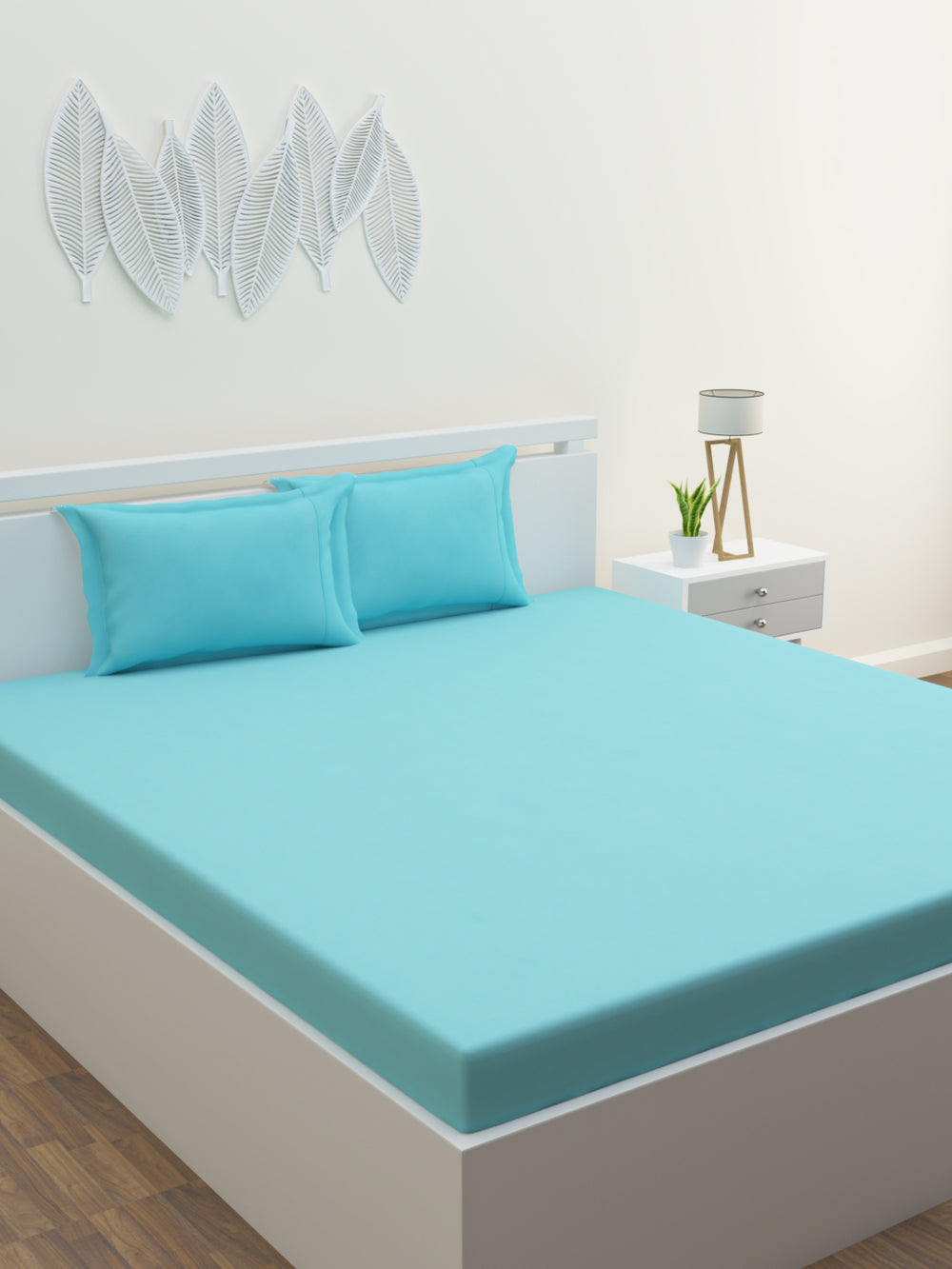 Melange Collection 300 TC Bedsheet Set - Aqua