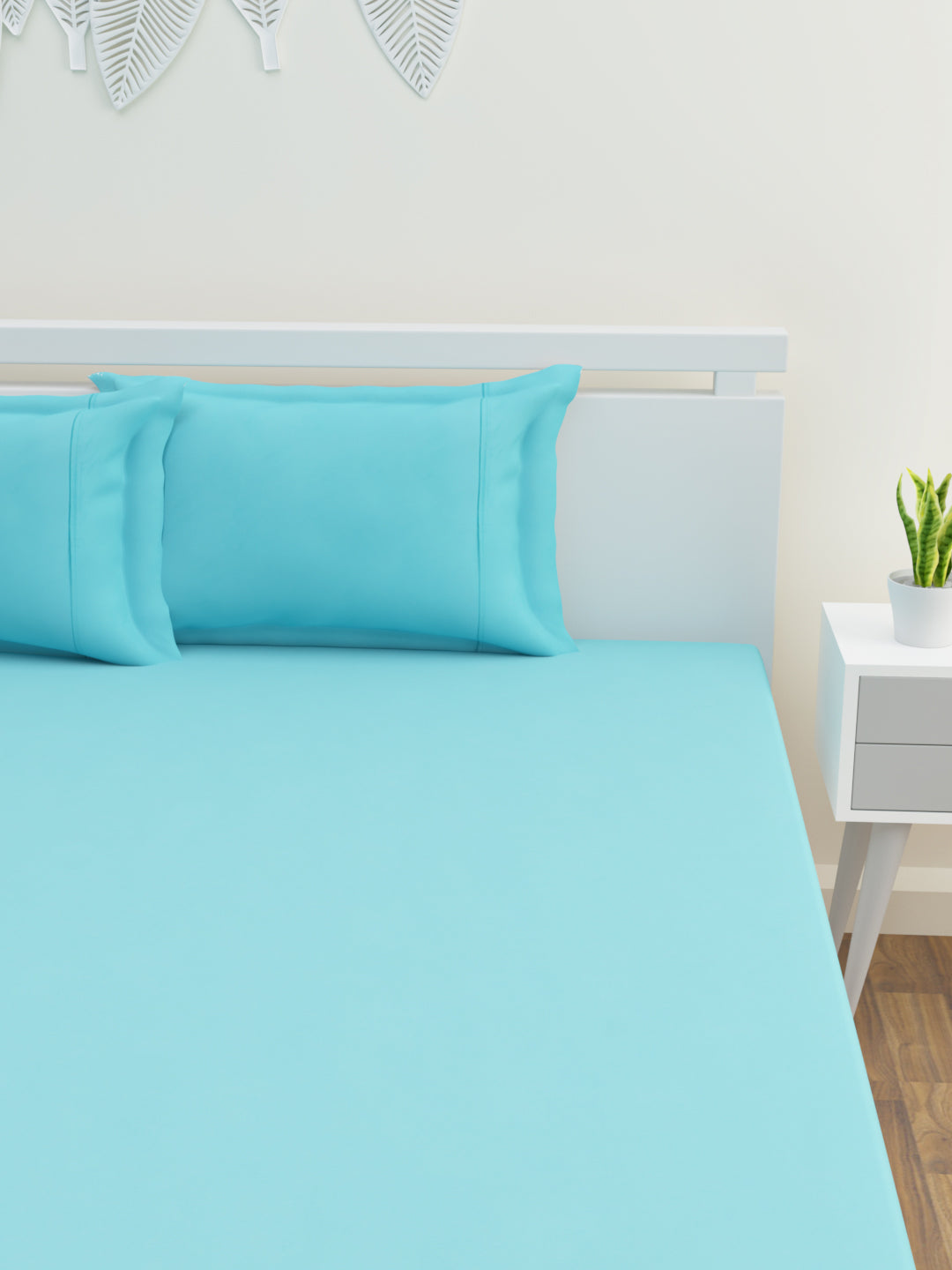 Melange Collection 300 TC Bedsheet Set - Aqua