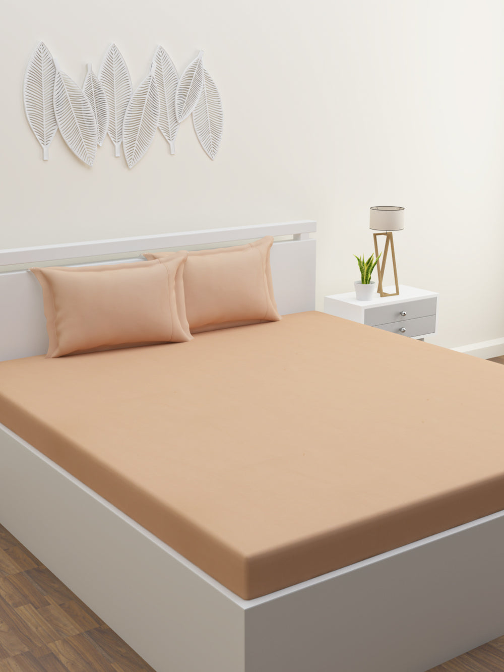 Melange Collection 300 TC Bedsheet Set - Beige
