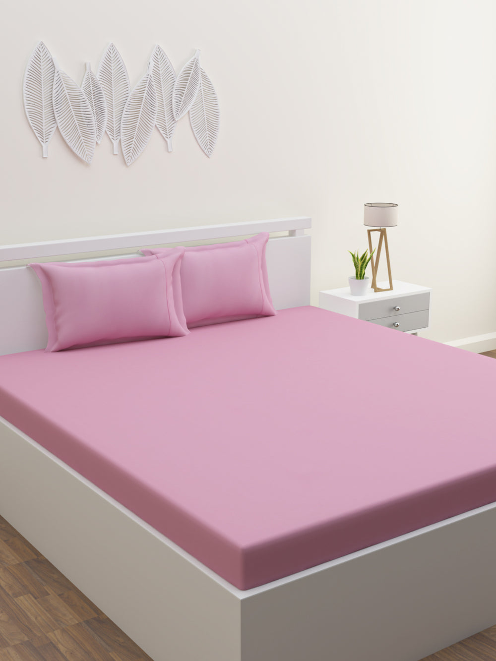 Melange Collection 300 TC Bedsheet Set - Pink