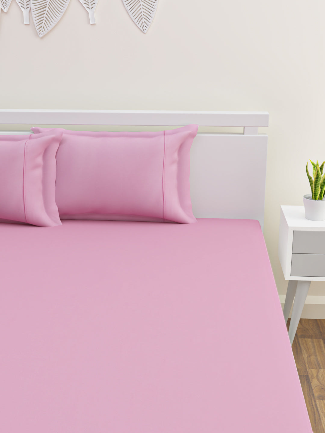 Melange Collection 300 TC Bedsheet Set - Pink