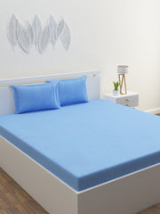Melange Collection 300 TC Bedsheet Set - Sky Blue