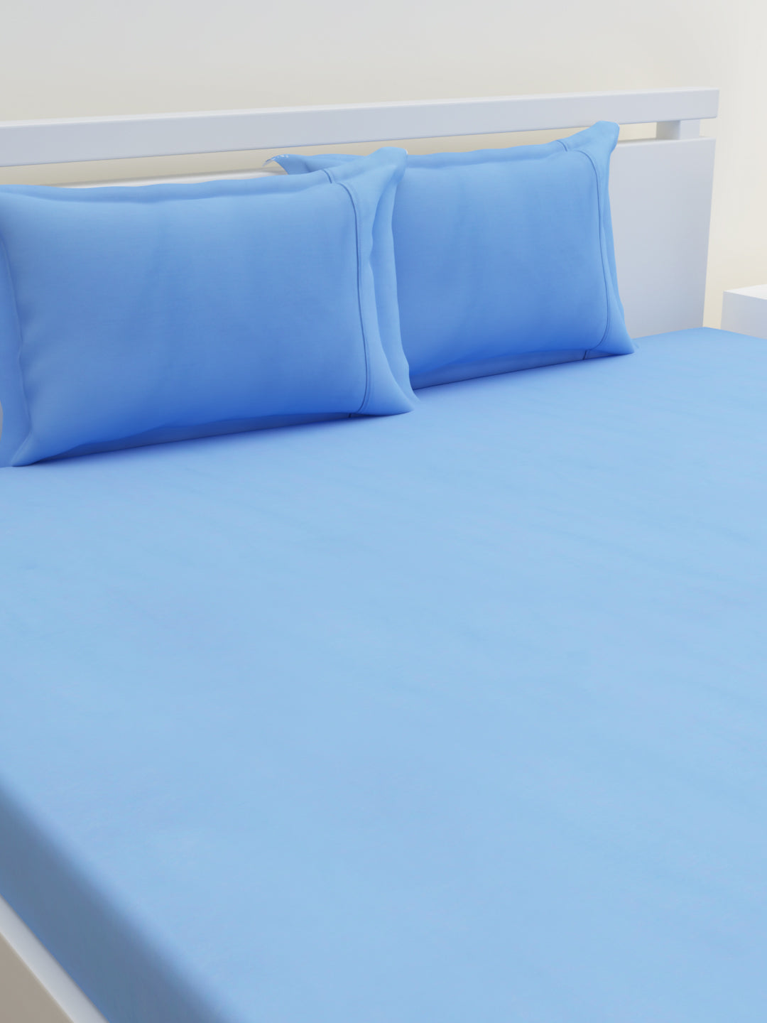 Melange Collection 300 TC Bedsheet Set - Sky Blue