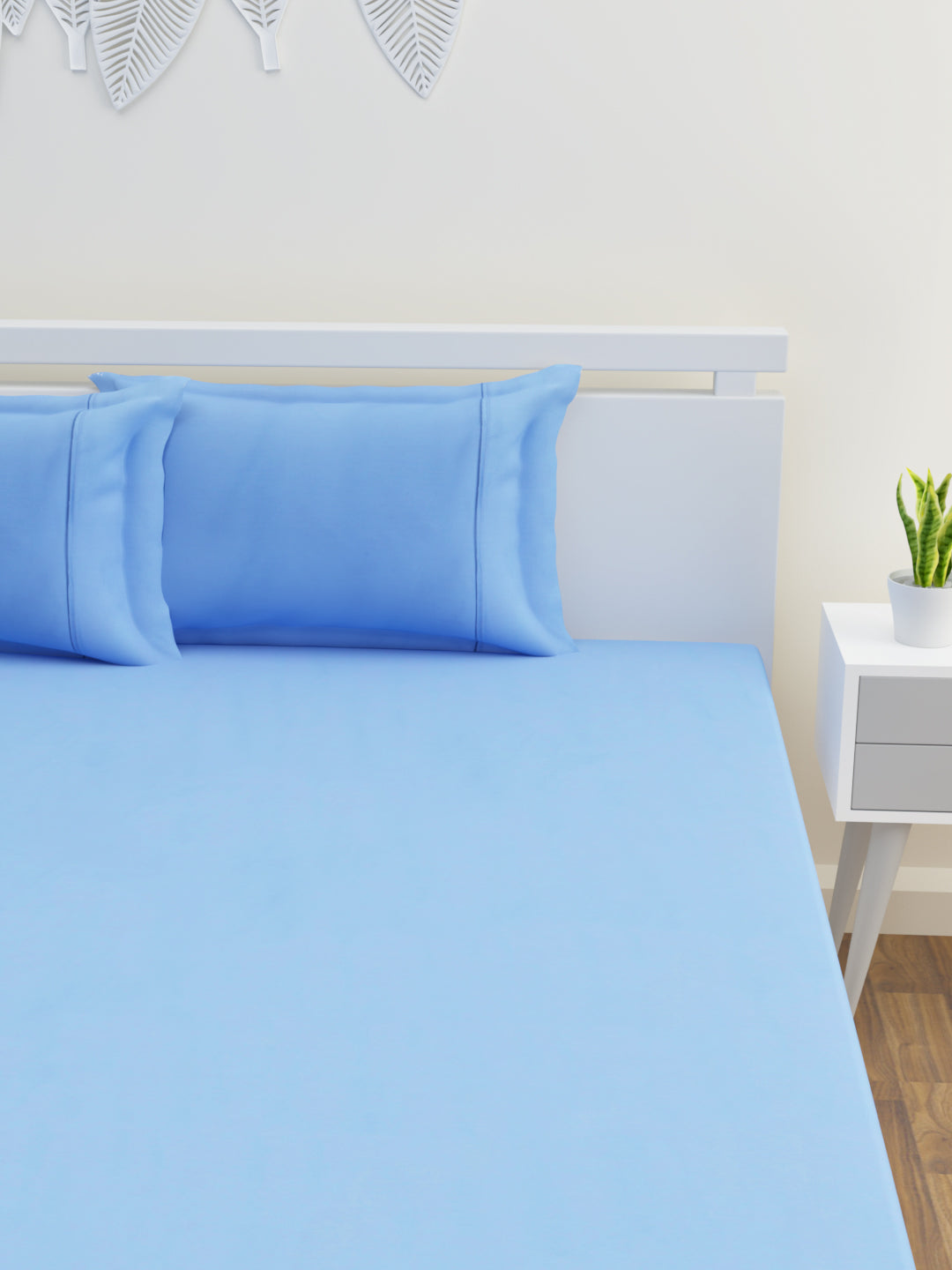 Melange Collection 300 TC Bedsheet Set - Sky Blue