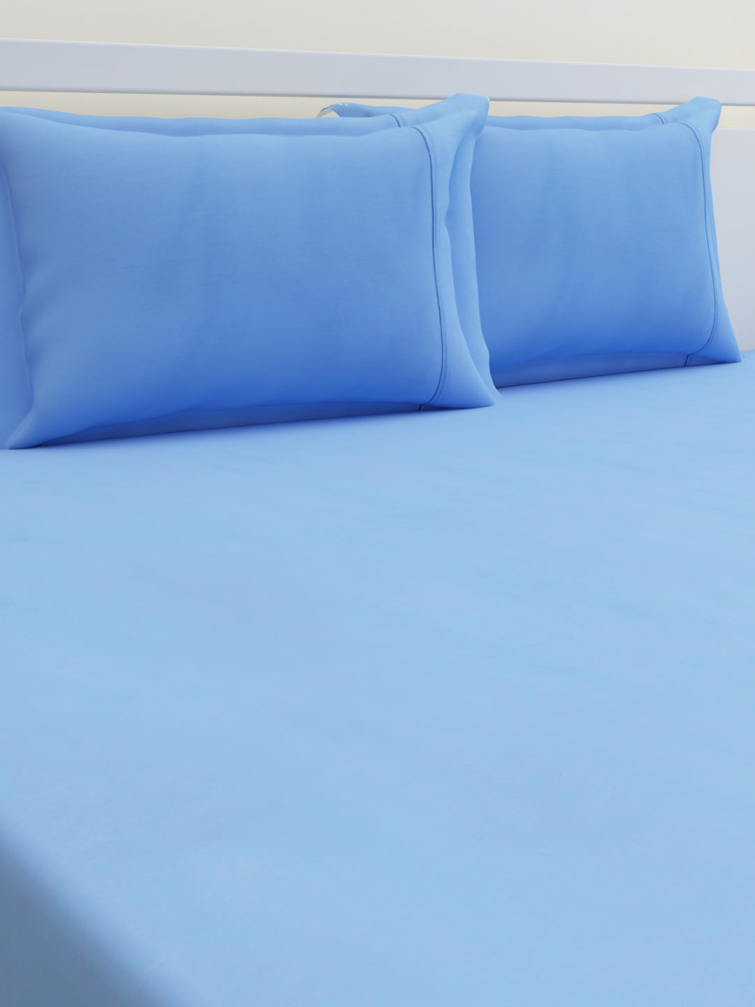 Melange Collection 300 TC Bedsheet Set - Sky Blue