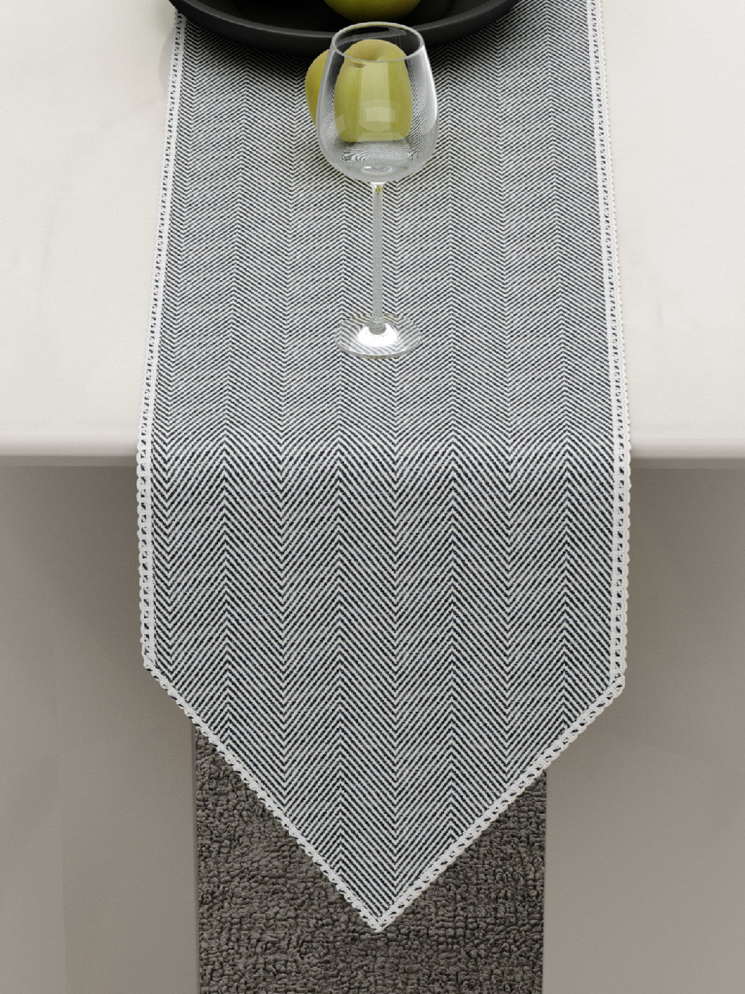 Portia Table Linen Collection - Table Runner - Dark Grey
