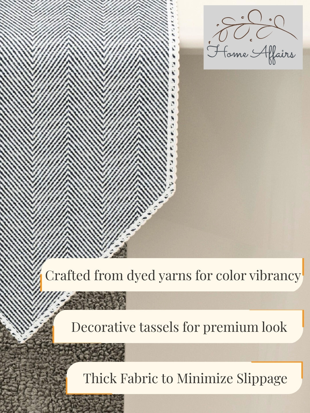 Portia Table Linen Collection - Table Runner - Dark Grey
