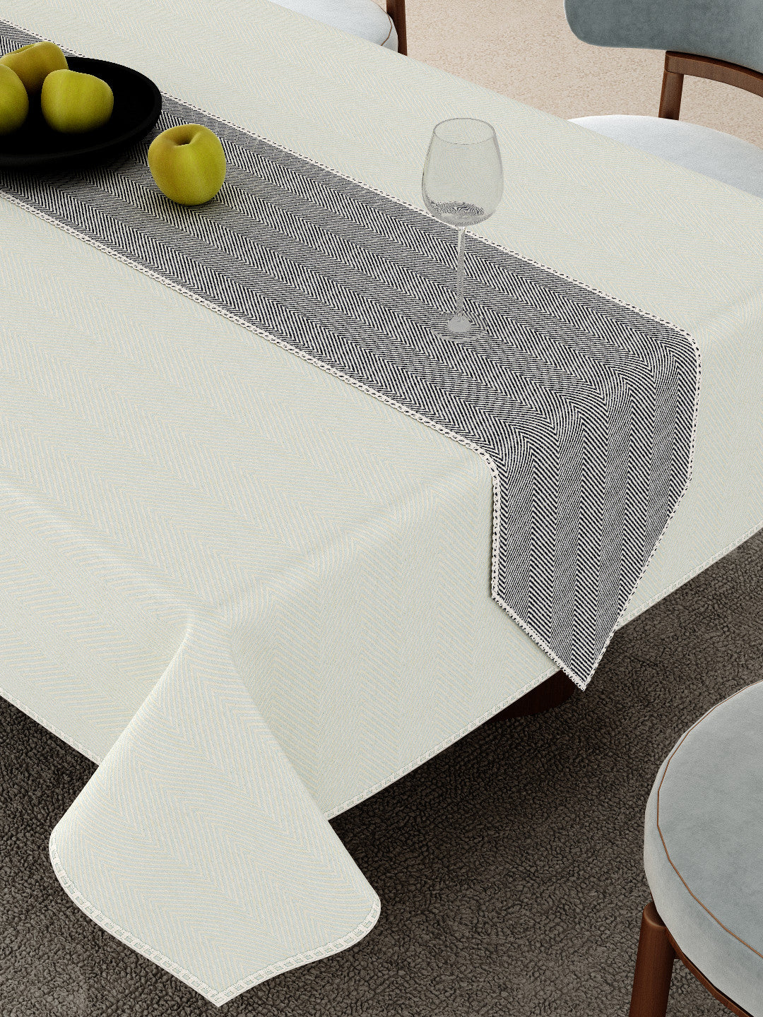 Portia Table Linen Collection - Table Runner - Dark Grey