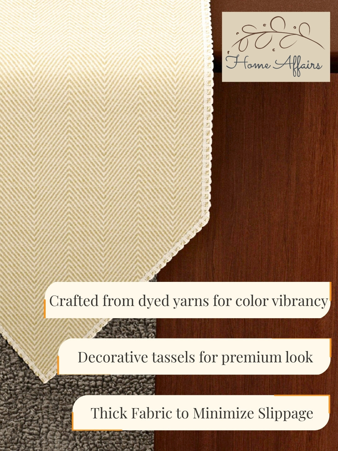Portia Table Linen Collection - Table Runner - Gold