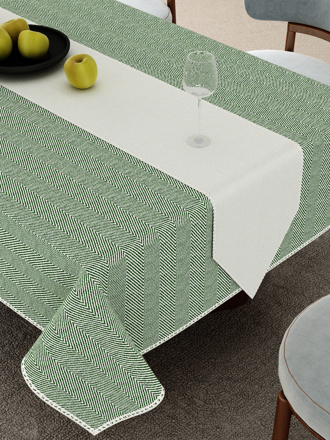 Portia Table Linen Collection - Table Runner - Light Grey