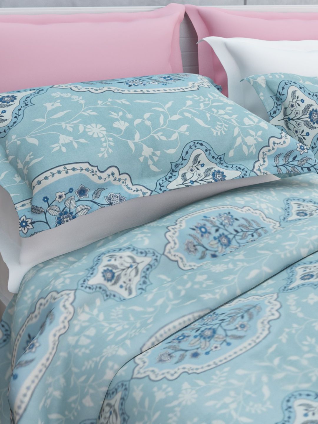Zehna Cotton Bedsheet Set | Everyday Bedwear - Blue