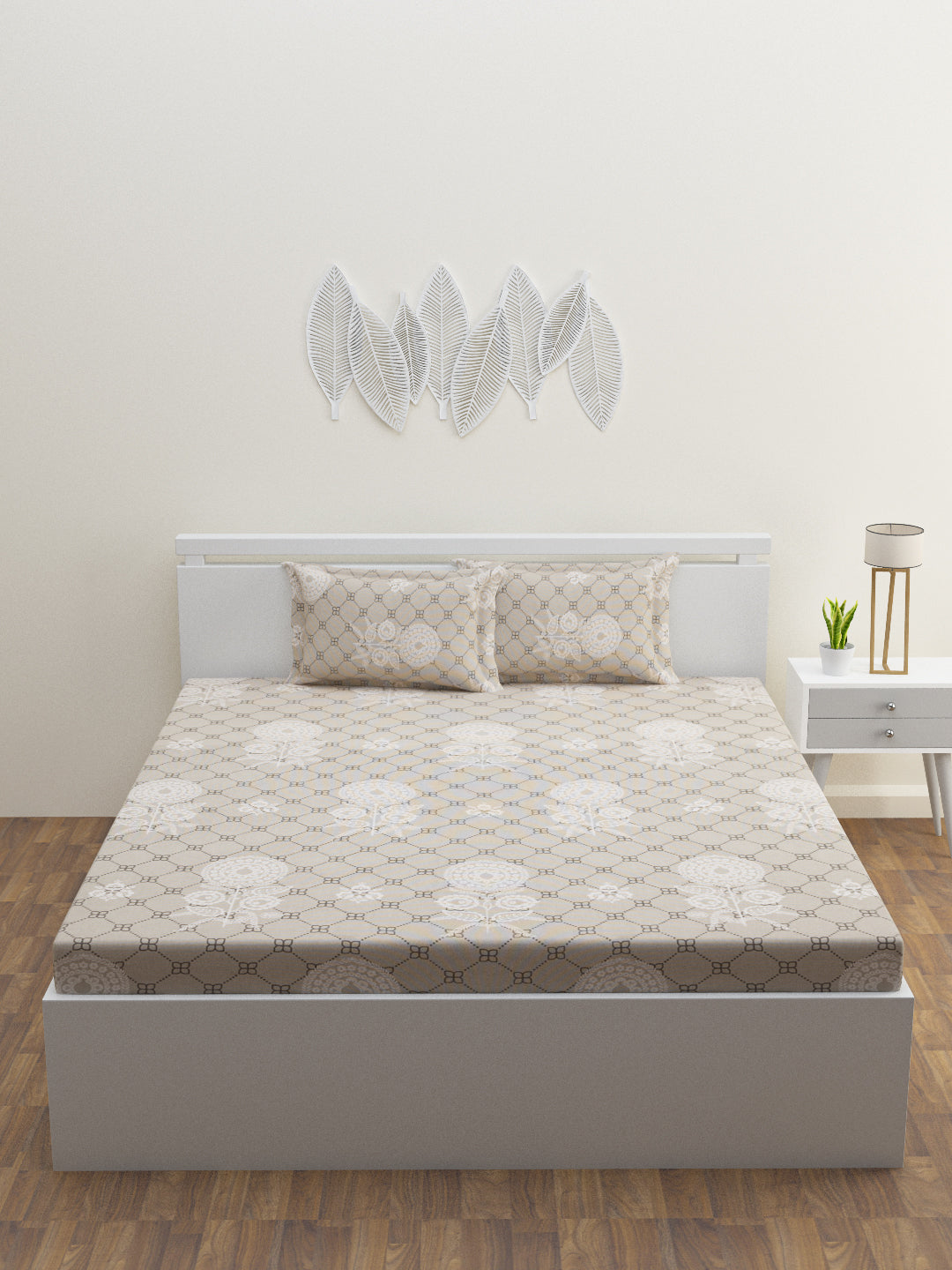 Kausha Cotton Bedsheet Set | Everyday Bedwear - Grey