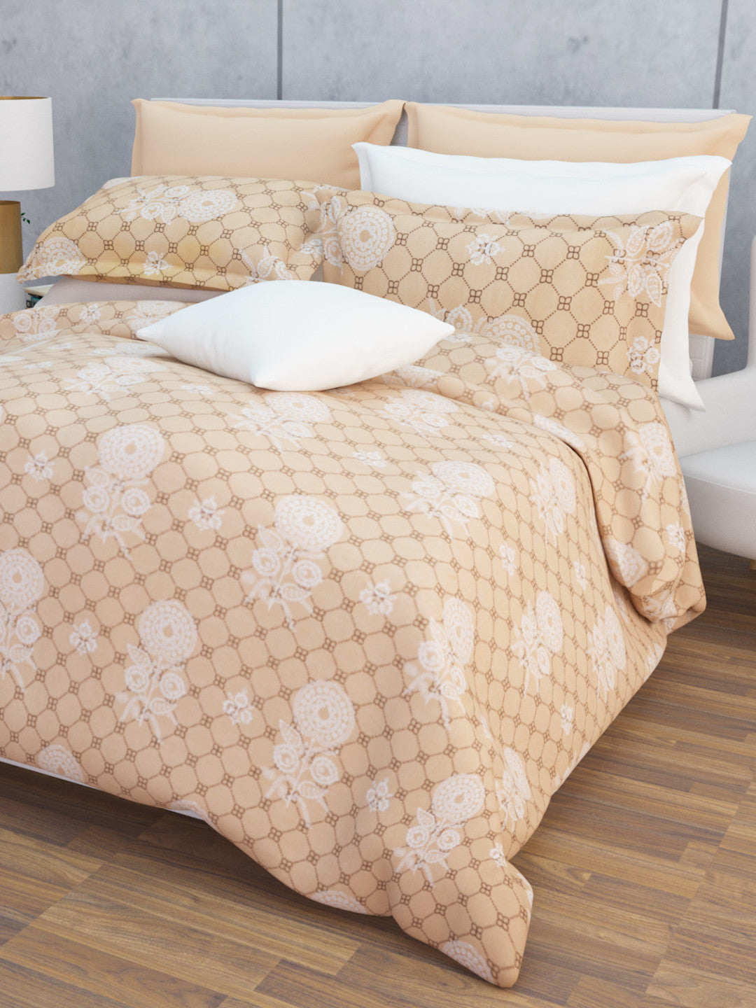 Kausha Cotton Bedsheet Set | Everyday Bedwear - Cream