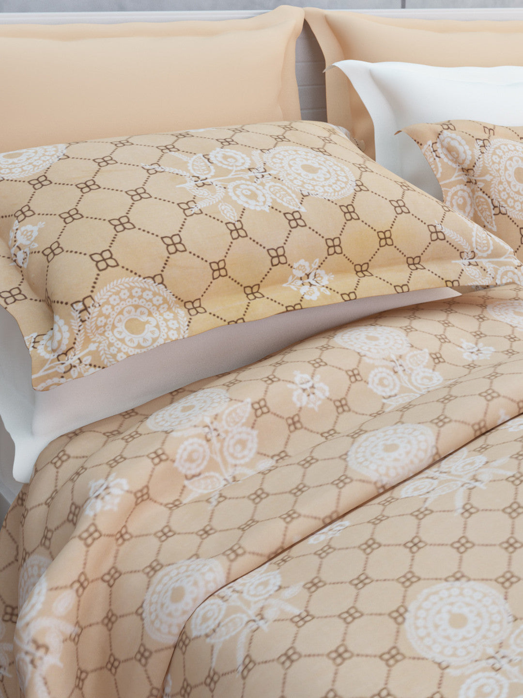 Kausha Cotton Bedsheet Set | Everyday Bedwear - Cream