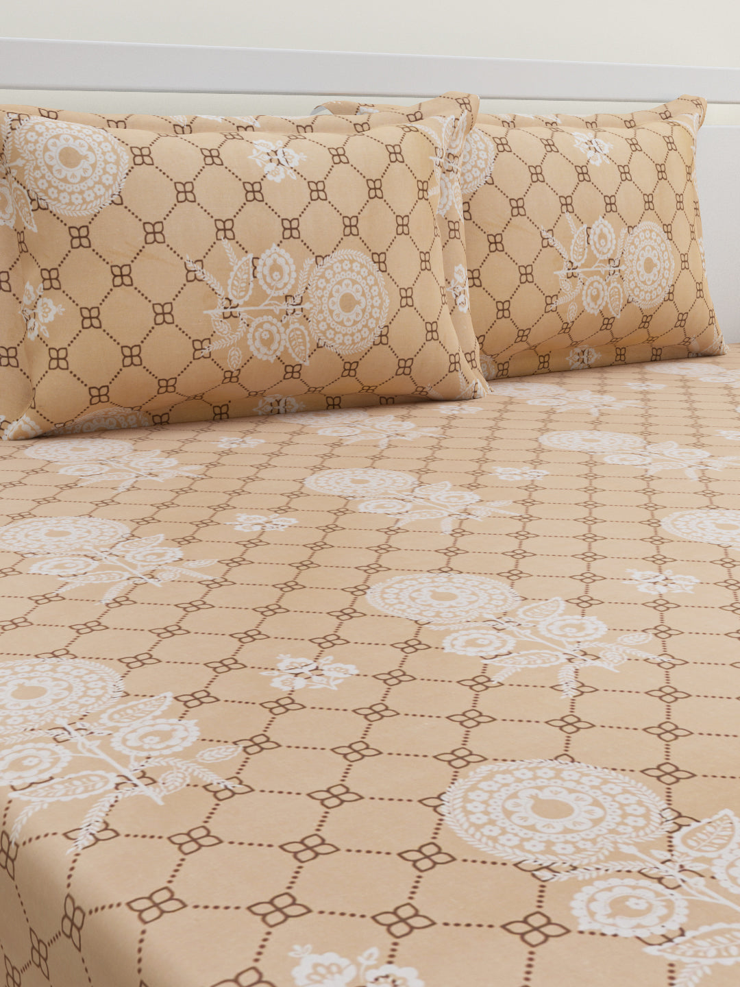 Kausha Cotton Bedsheet Set | Everyday Bedwear - Cream