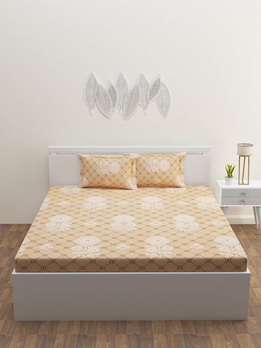 Kausha Cotton Bedsheet Set | Everyday Bedwear - Cream