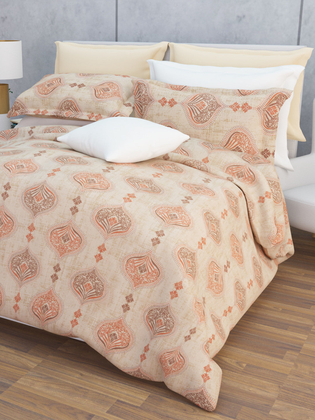 Rangori Cotton Bedsheet Set | Everyday Bedwear - Cream