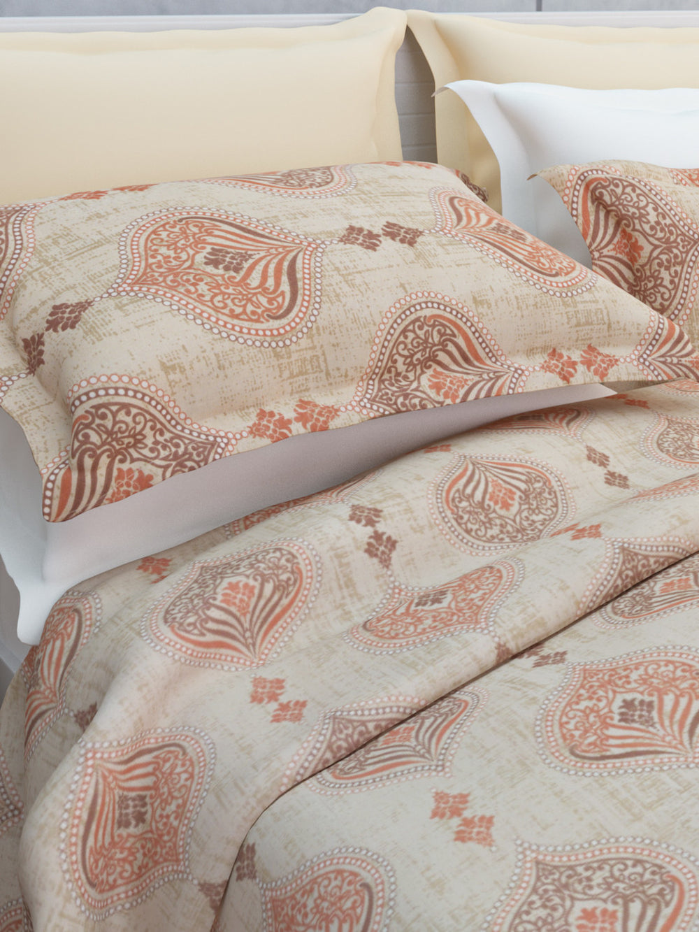 Rangori Cotton Bedsheet Set | Everyday Bedwear - Cream