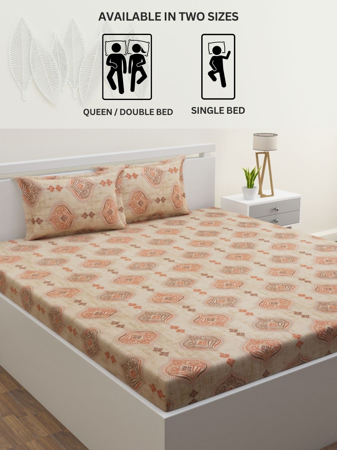 Rangori Cotton Bedsheet Set | Everyday Bedwear - Cream